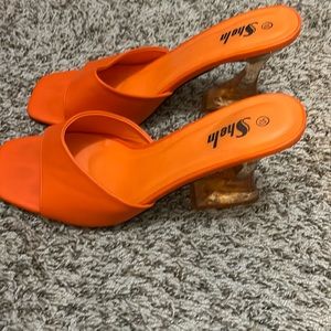 Orange Mule Heels